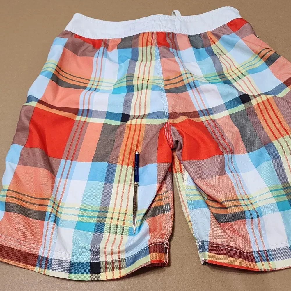 American Eagle Outfitters Board Shorts Mens Medium Multicolor Plaid Lined Swim